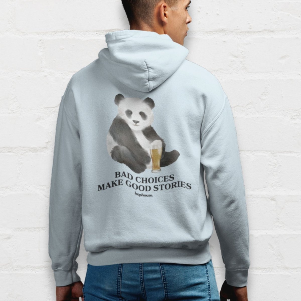 Bad Choices Make Good Stories Beer Panda - Hoodie - Blue - HOP House - Hoodie