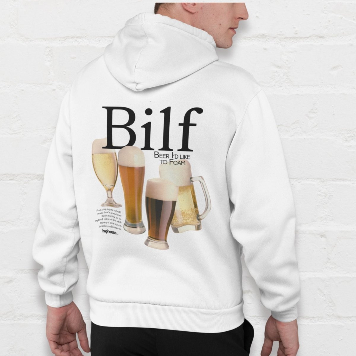 BILF - Beer I'd Like to Foam - Hoodie - White - HOP House - Hoodie