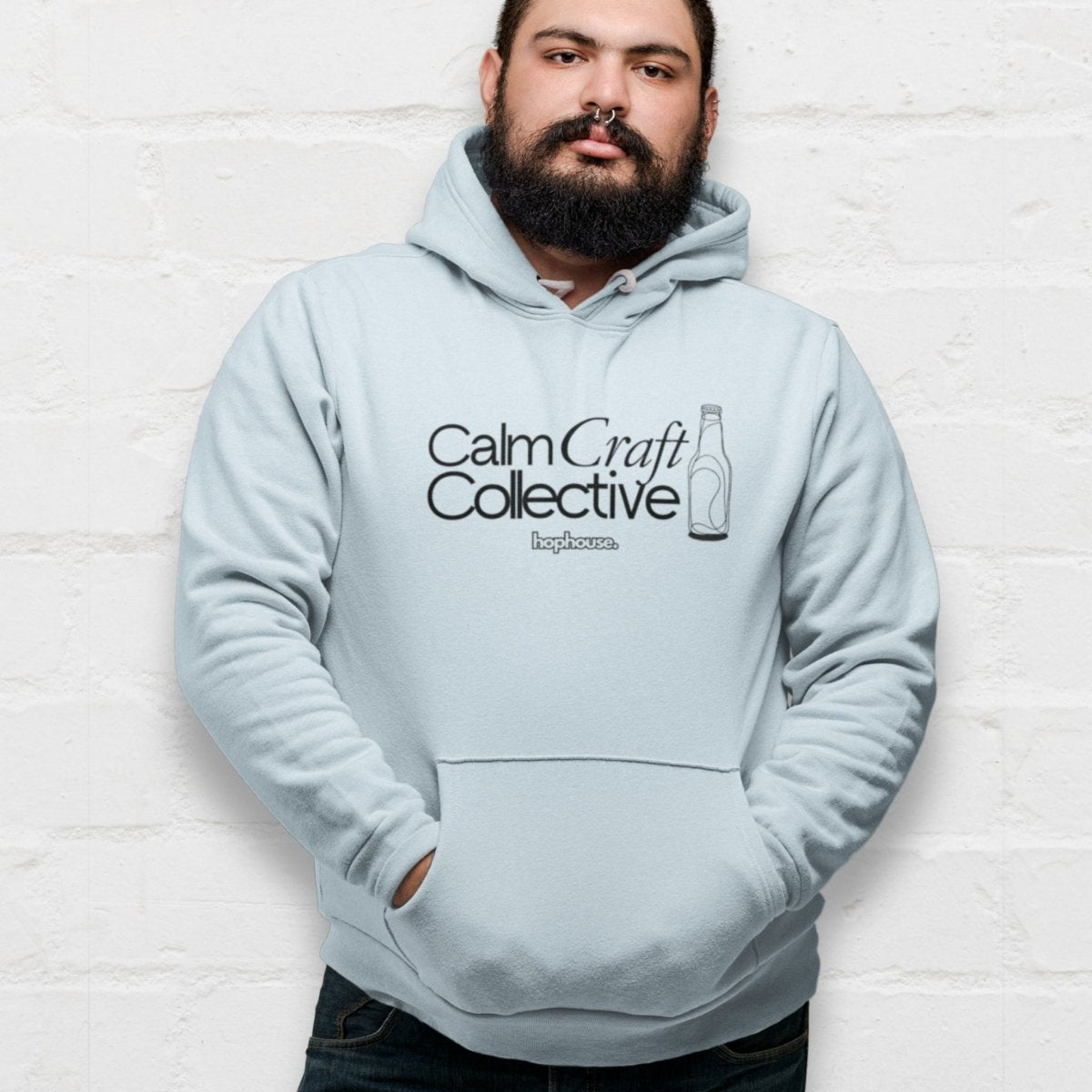 Calm Craft Collective - Hoodie - White or Blue - HOP House - Hoodie