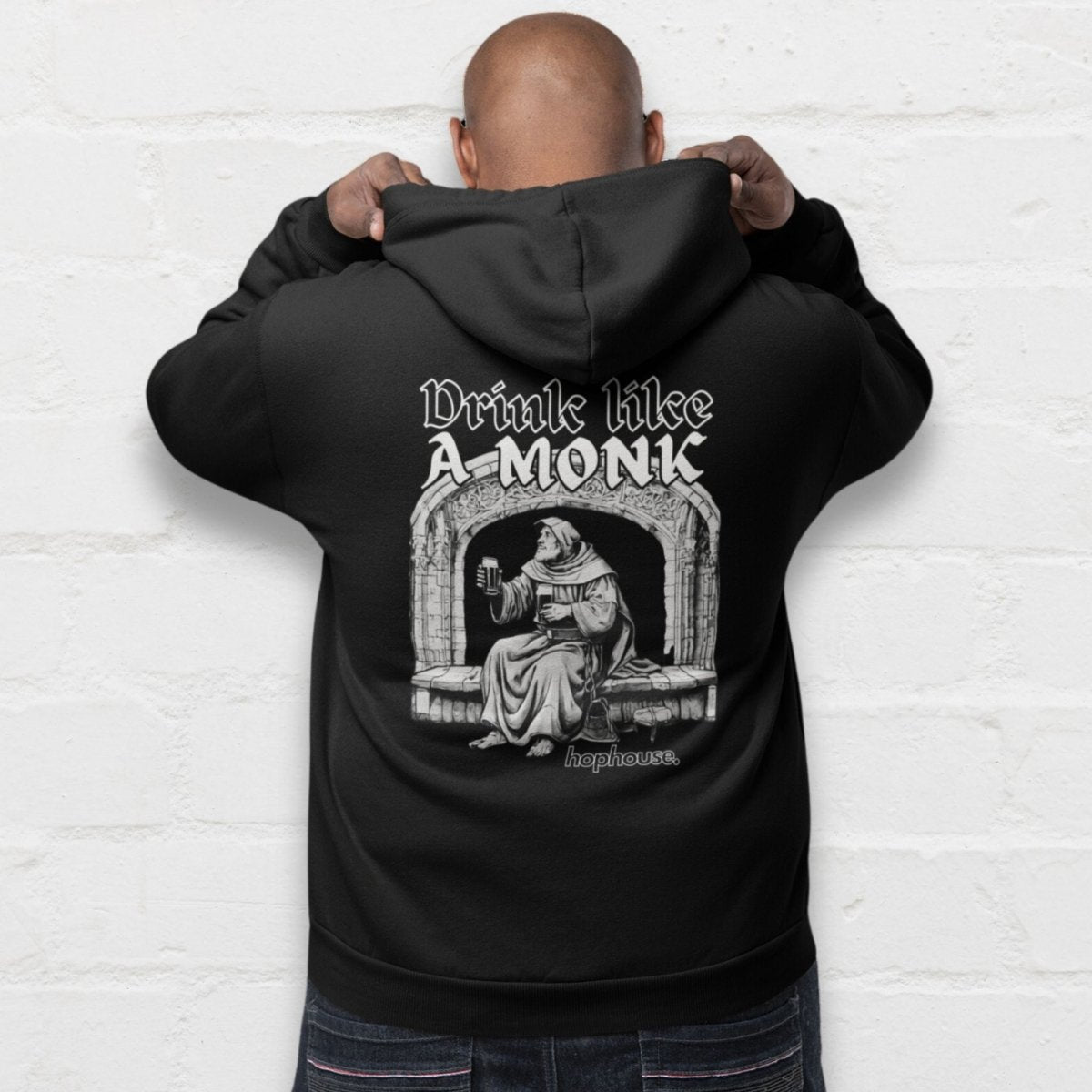 Drink Like A Monk - Hoodie - Black - HOP House - Hoodie