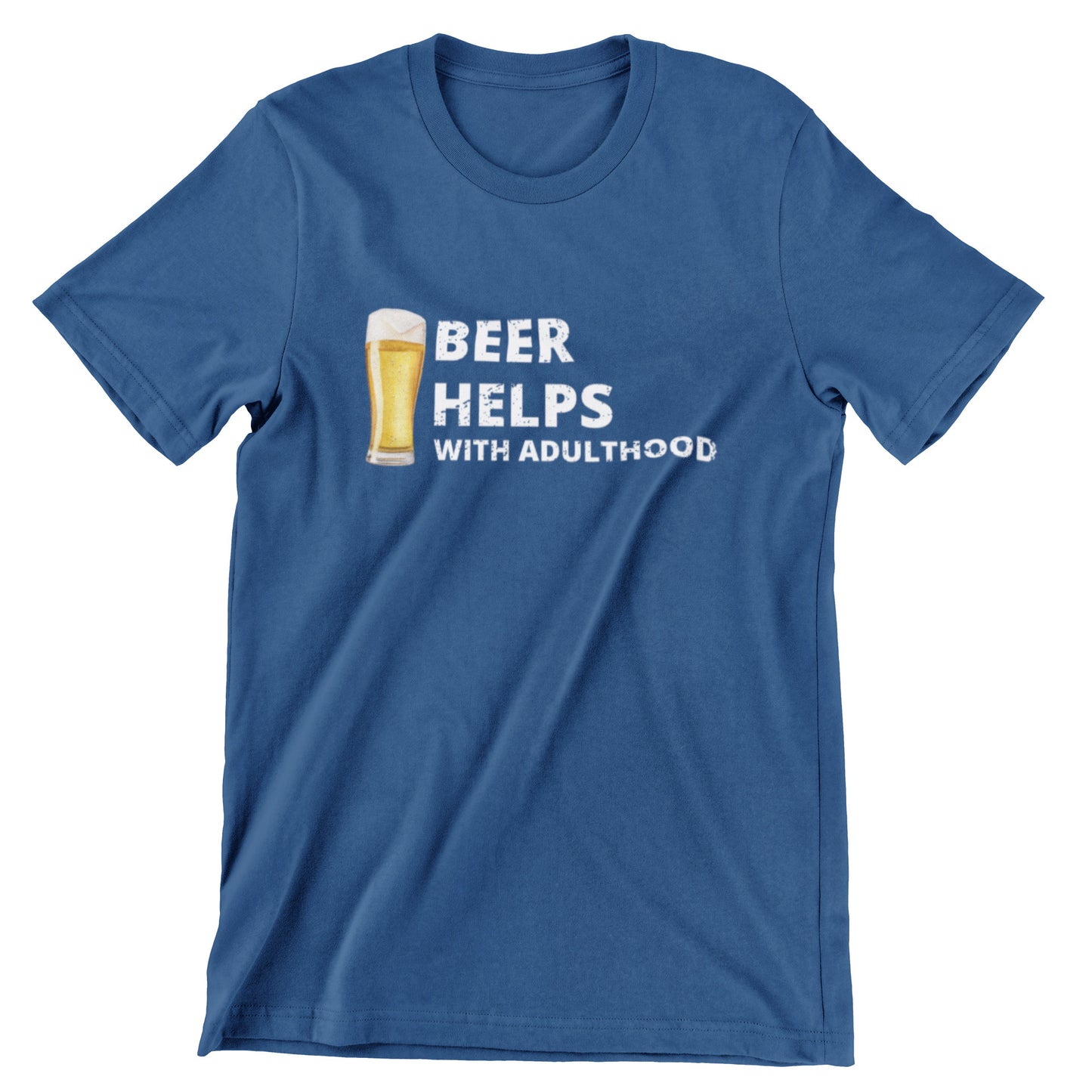 Beer Helps With Adulthood shirt in navy