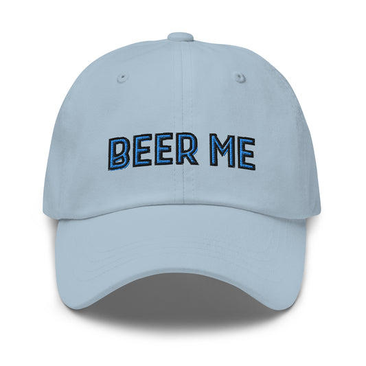 Beer Me dad hat blue front