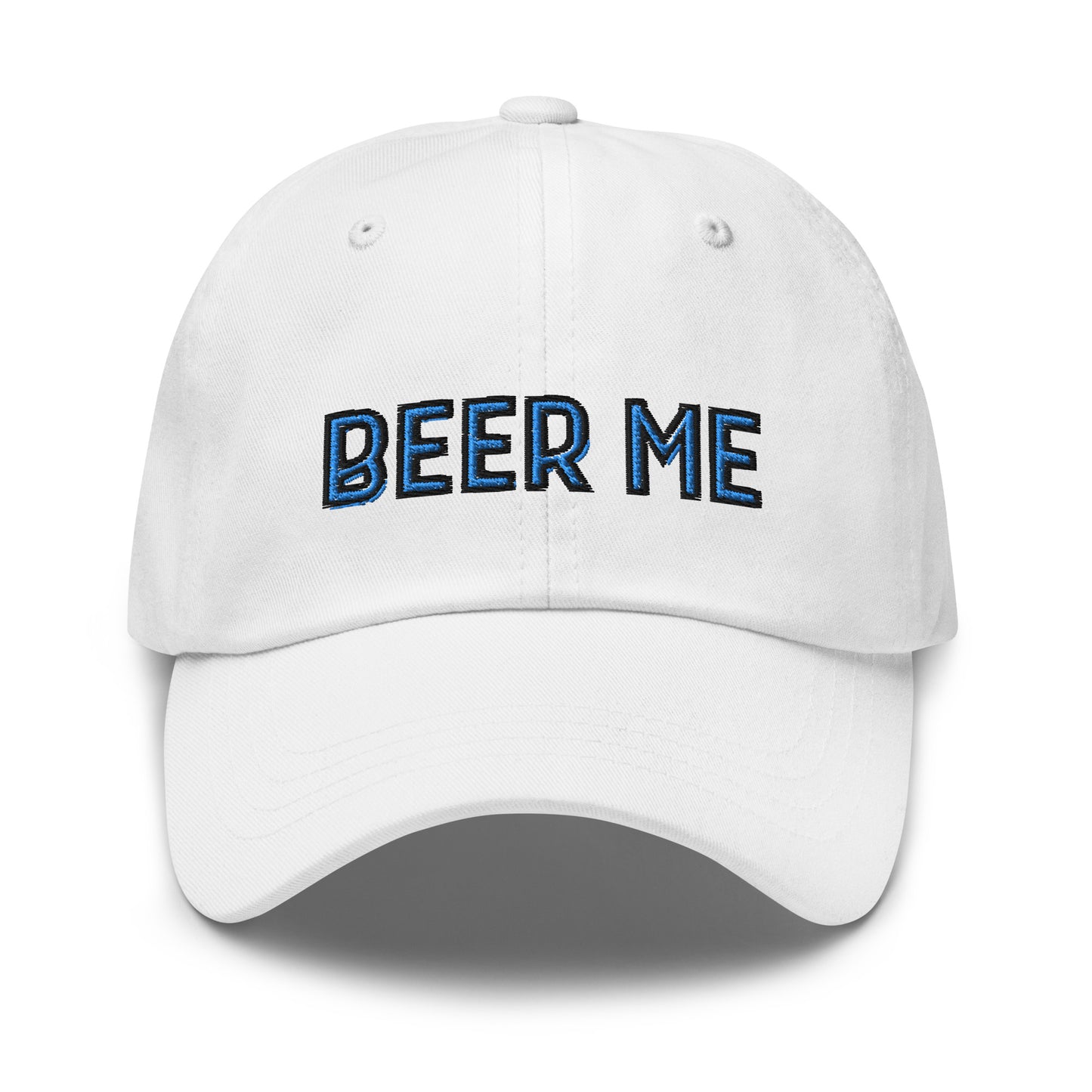 Beer Me dad hat white front