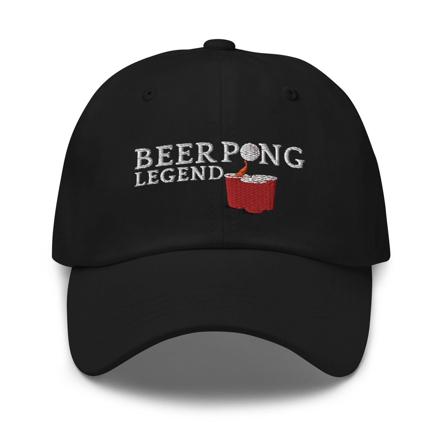 Beer Pong Legend dad hat black front