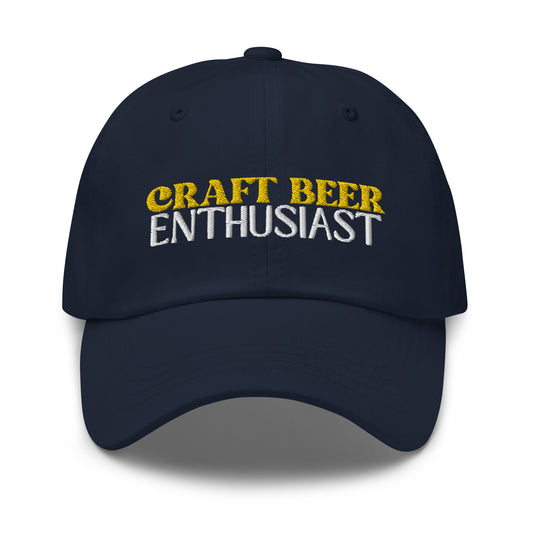 Craft Beer Enthusiast dad hat navy front