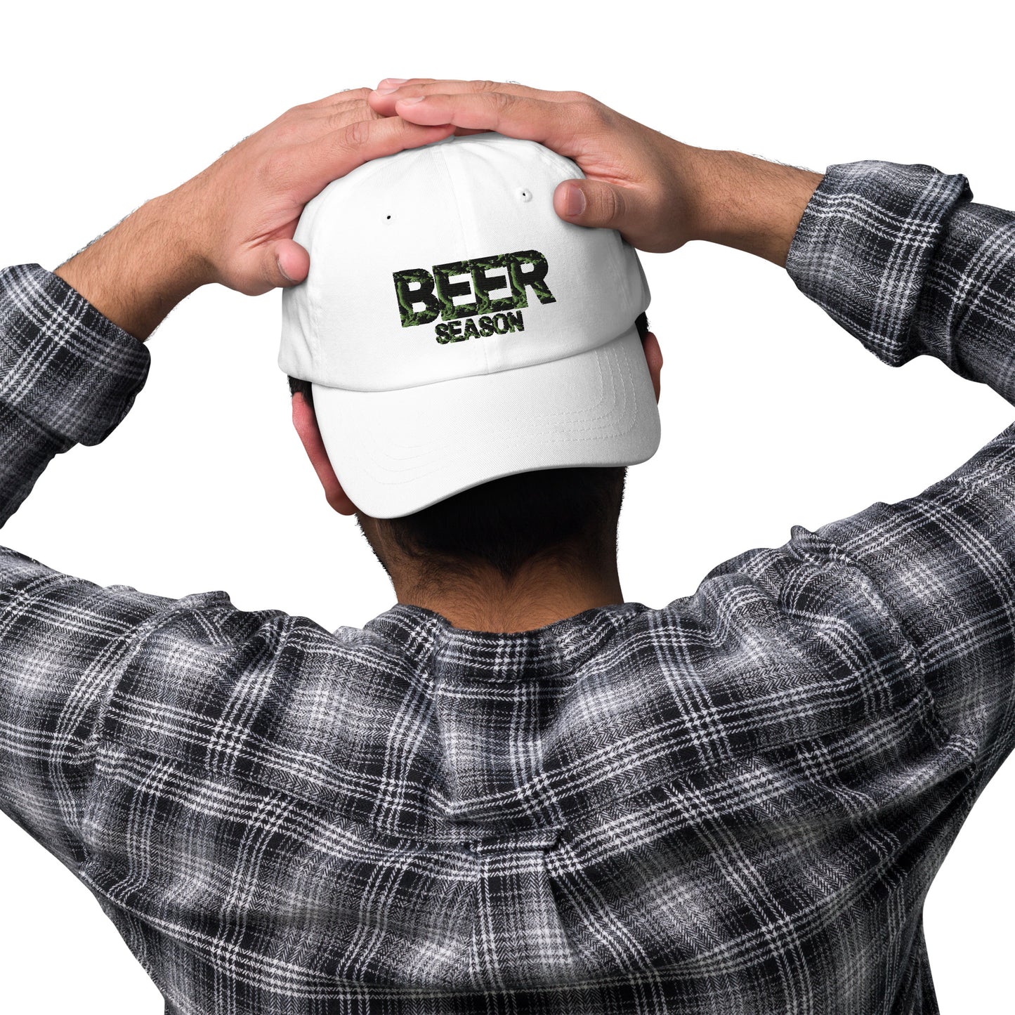 Dad Hat With Beer Season Design White