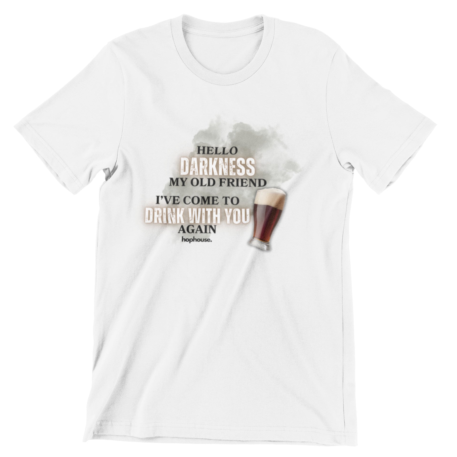 Hello Darkness My Old Friend White - Beer Tshirt