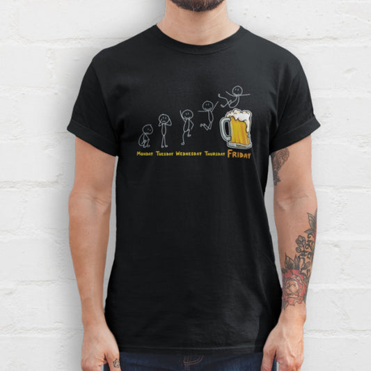 Man wearing a black Beer Week shirt