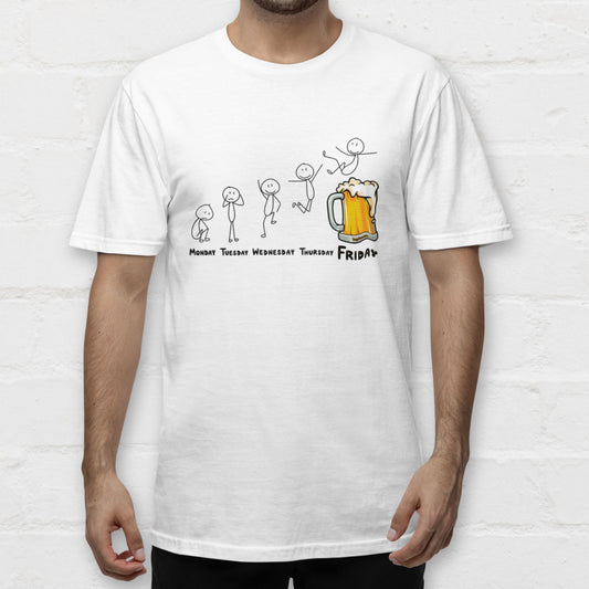 Man wearing a white Beer Week shirt