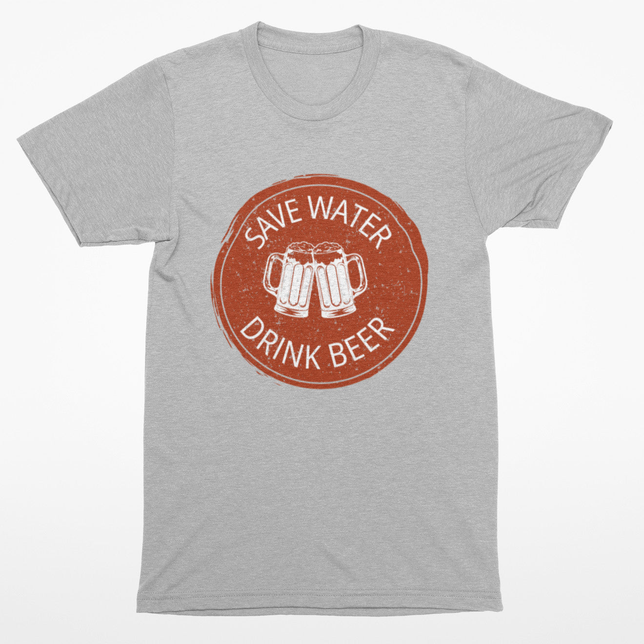 Save Water Drink Beer T Shirt Grey