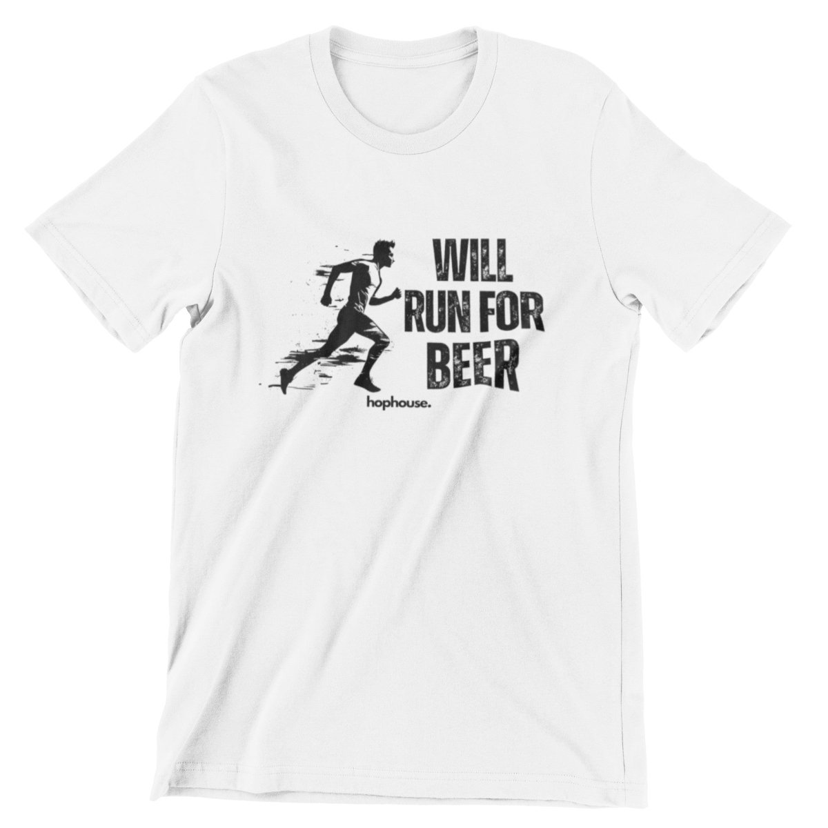 Will Run for Beer - T-Shirt - White or Grey - HOP House - T-shirt